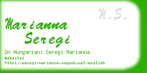 marianna seregi business card